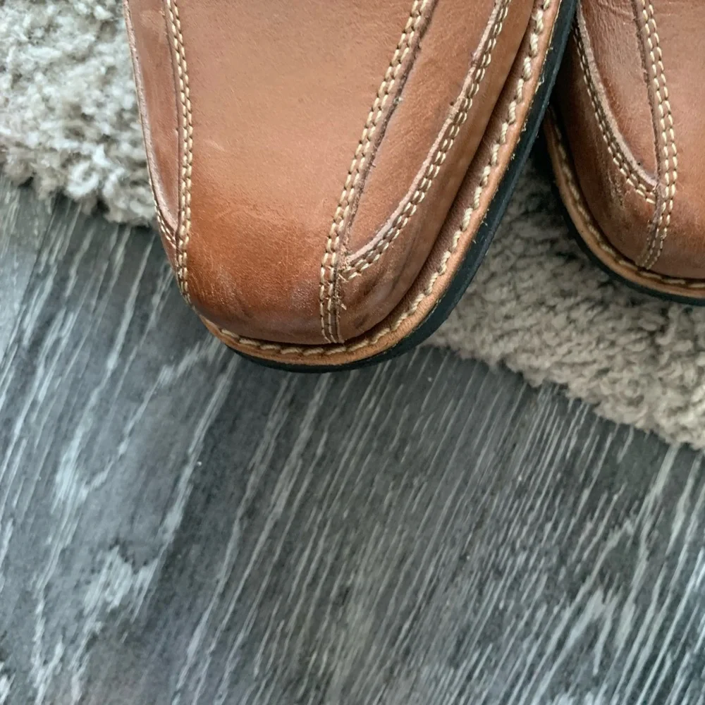Sandro Brown Leather Slip-On Loafers Pre-loved Shors.
